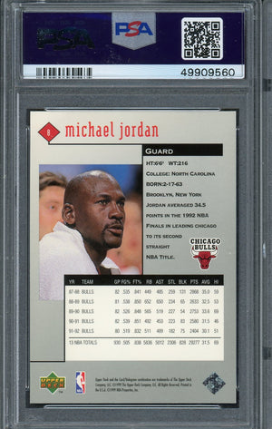 Michael Jordan 1998 Upper Deck Black Diamond Basketball Card #8 Graded PSA 9 MINT-Powers Sports Memorabilia