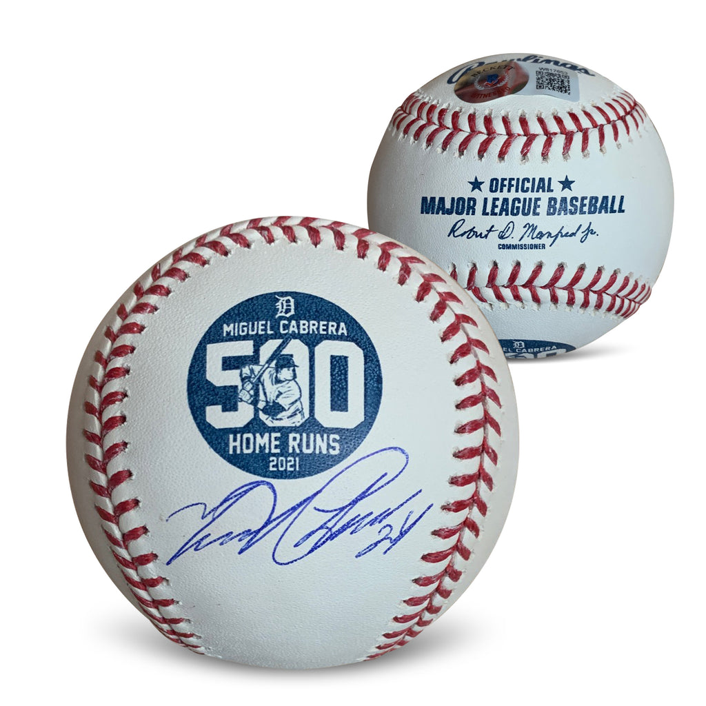 Miguel Cabrera Autographed 500 Home Run Logo Signed Baseball Beckett C