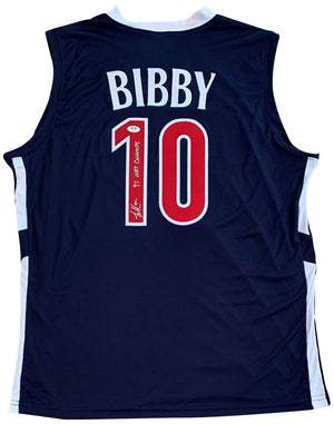 Mike Bibby Autographed Blue College Style Custom Signed Jersey 1997 National Champions PSA DNA COA-Powers Sports Memorabilia