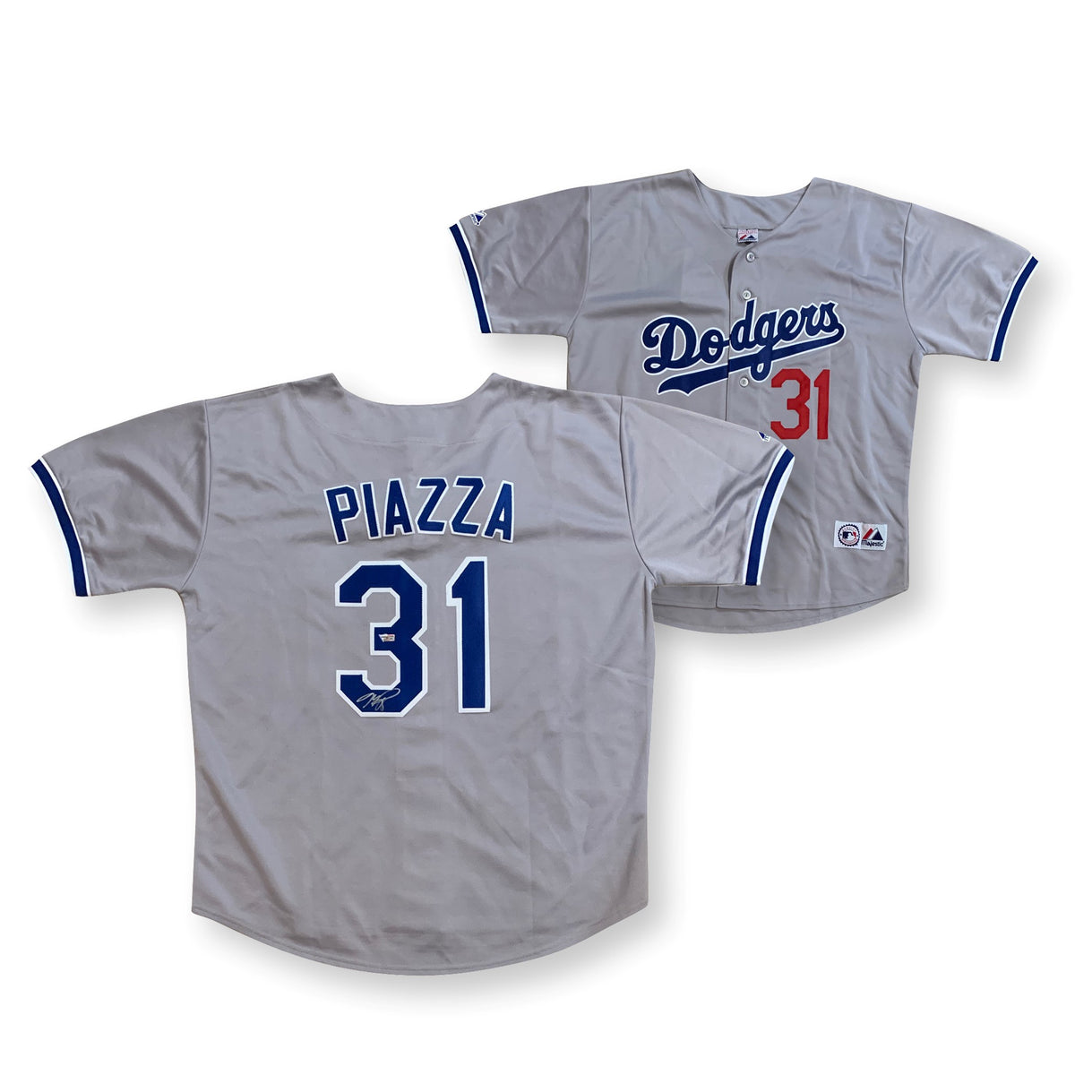 Mike Piazza Autographed Los Angeles Dodgers Signed Majestic Gray Baseball  Jersey Fanatics Authentic COA
