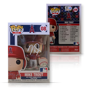 Mike Trout Autographed Los Angeles Signed Baseball Funko Pop 08 MLB Authenticated COA-Powers Sports Memorabilia