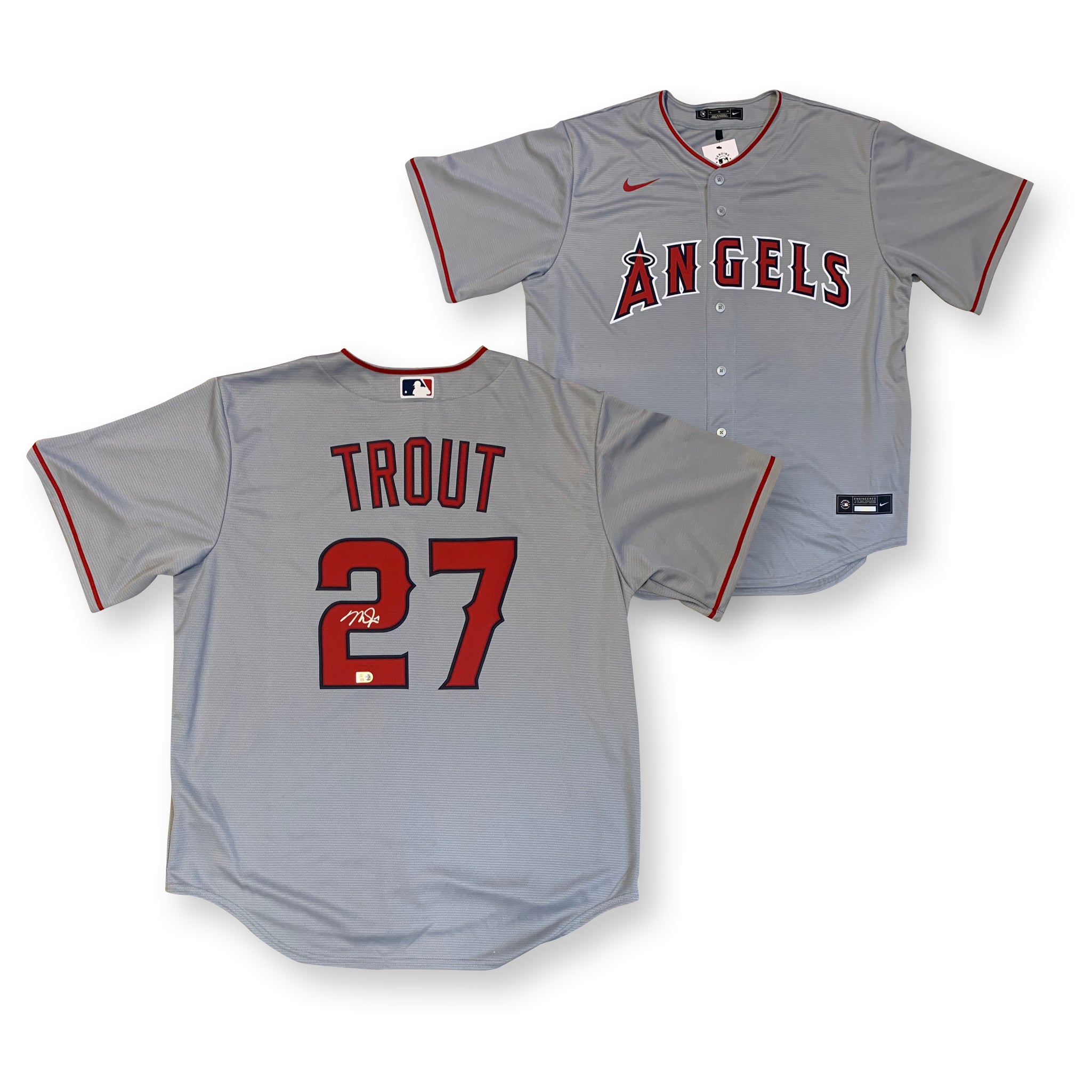 Mike Trout Autographed Los Angeles Baseball Signed Gray Jersey MLB  Authenticated COA