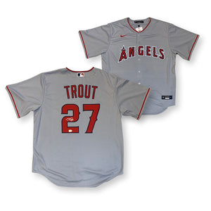 Mike Trout Autographed Los Angeles Baseball Signed Gray Jersey MLB Aut