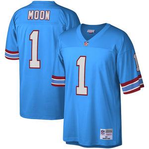 Warren Moon Autographed & Framed Blue Houston Oilers Jersey JSA COA