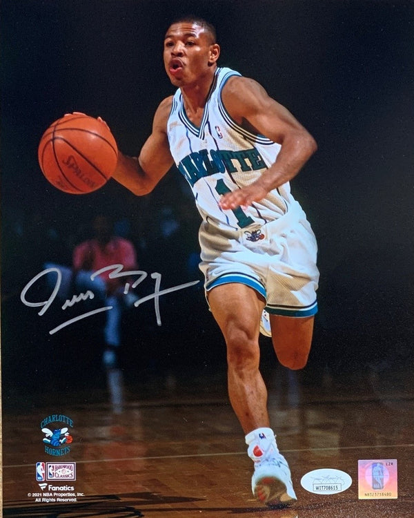 Muggsy Bogues Signed Charlotte Pro Blue Basketball Jersey (JSA) — RSA