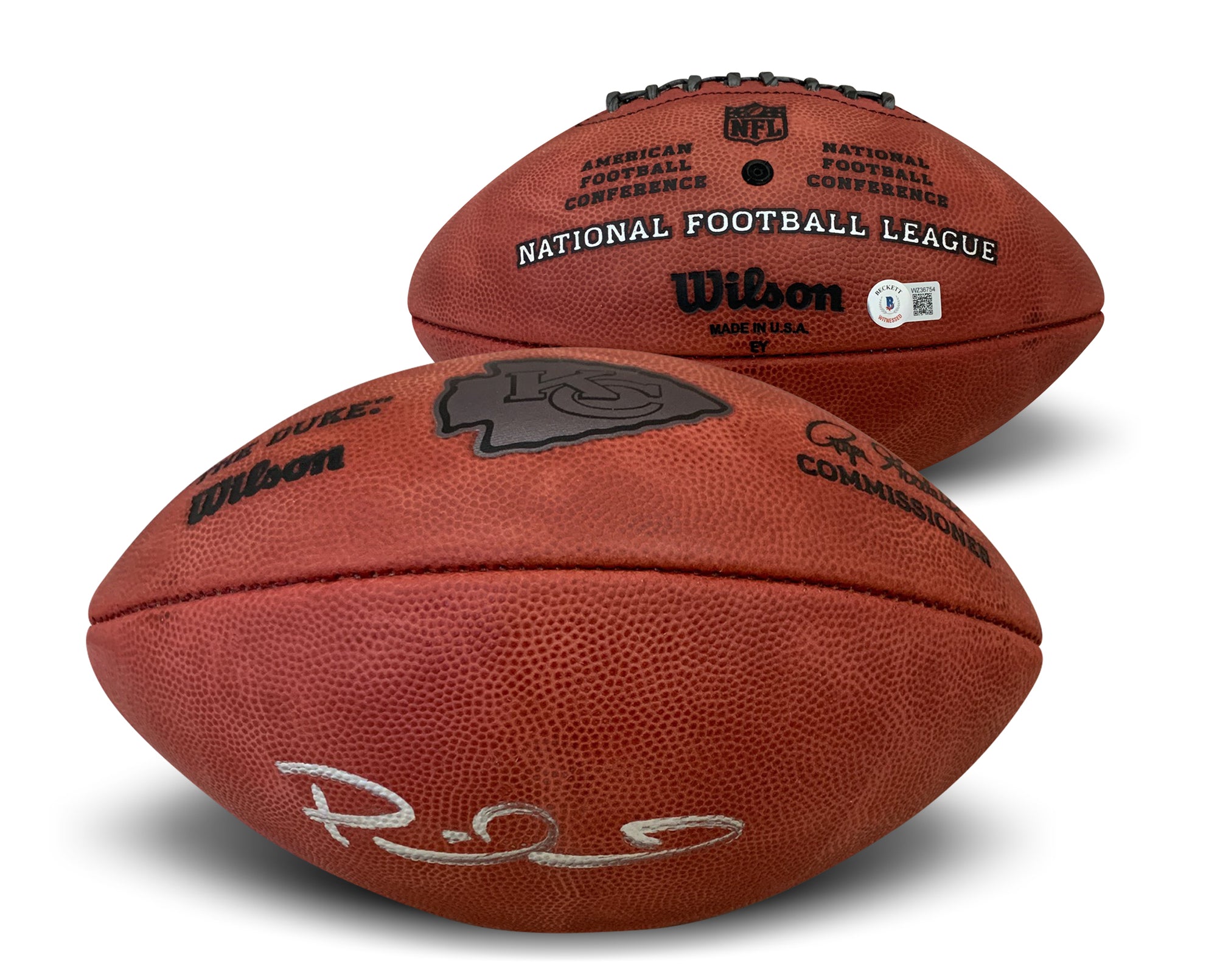 Patrick Mahomes Autographed Kansas City Chiefs Authentic NFL Signed Football Beckett COA-Powers Sports Memorabilia
