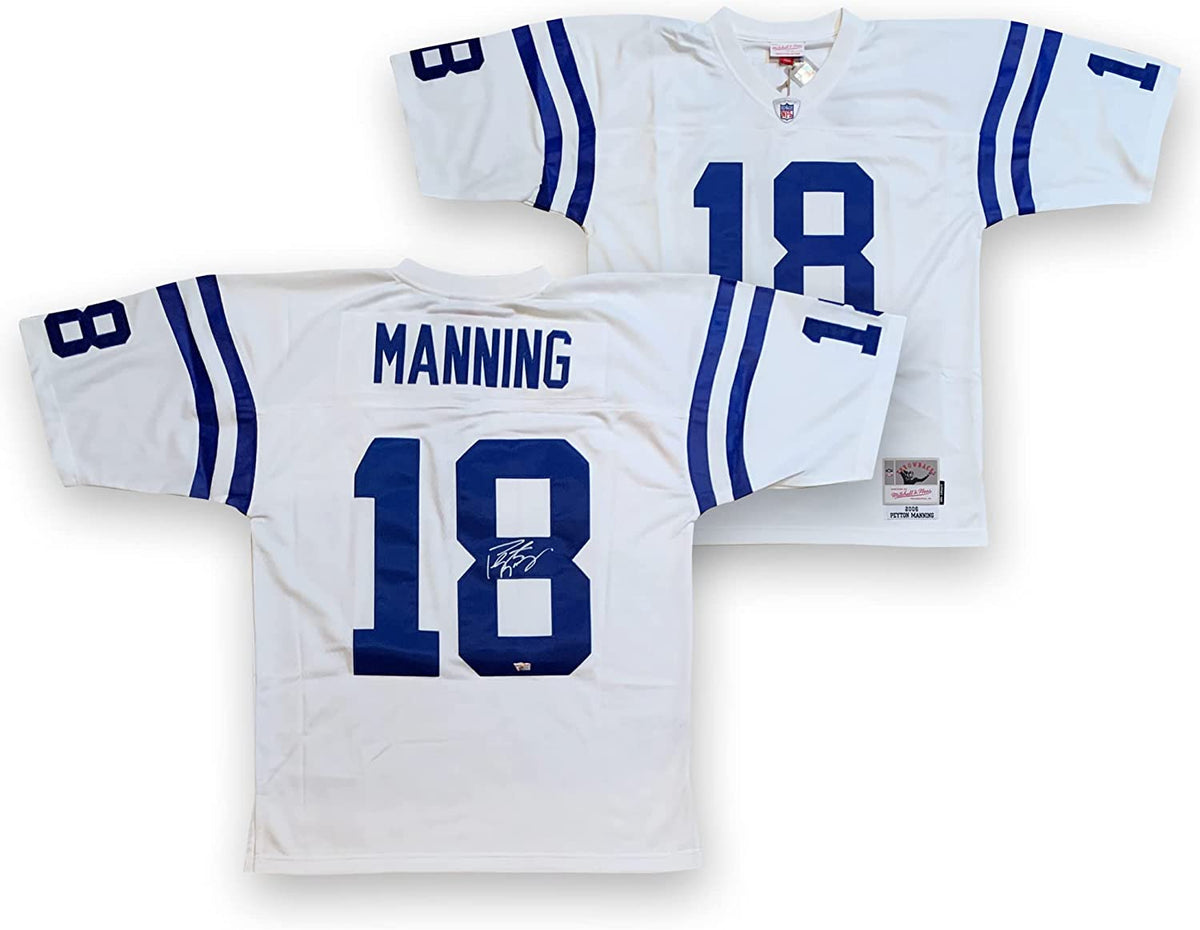 Peyton Manning Autographed and Framed White Colts Jersey