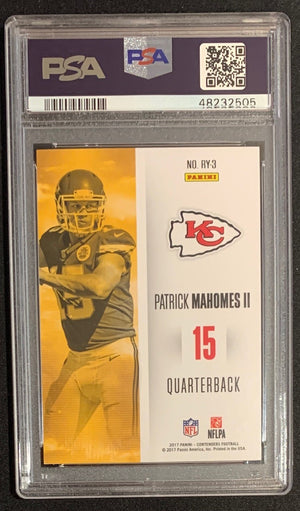 Patrick Mahomes 2017 Panini Contenders Football Rookie Card #RY-3 Graded PSA 8-Powers Sports Memorabilia