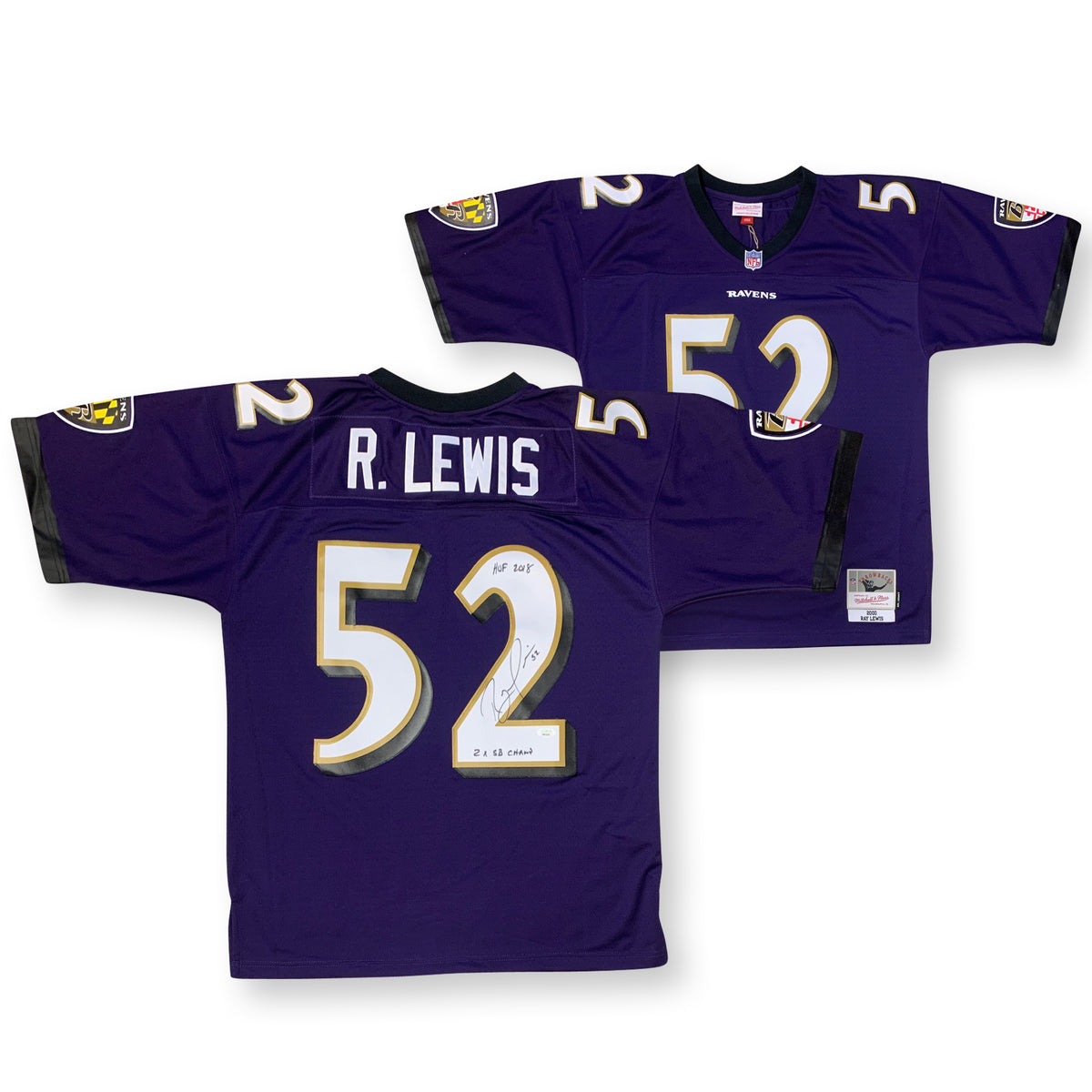Ray Lewis Autographed Baltimore Custom Purple Football Jersey - PSA/DNA COA
