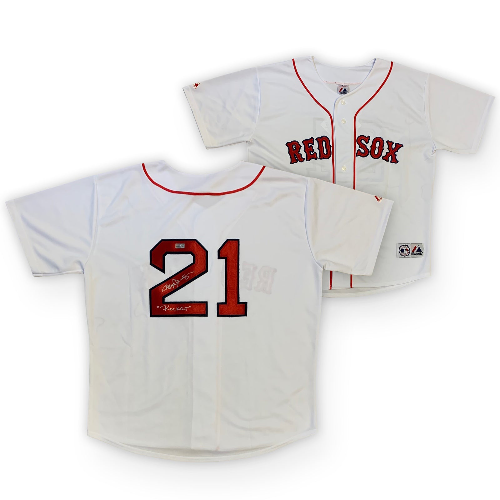 Majestic Boston Red Sox JASON VARITEK 2007 World Series Baseball Jersey GRAY