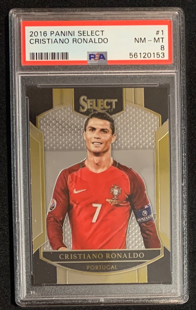 Cristiano Ronaldo 2016 Panini Select Soccer Card #1 Graded PSA 8