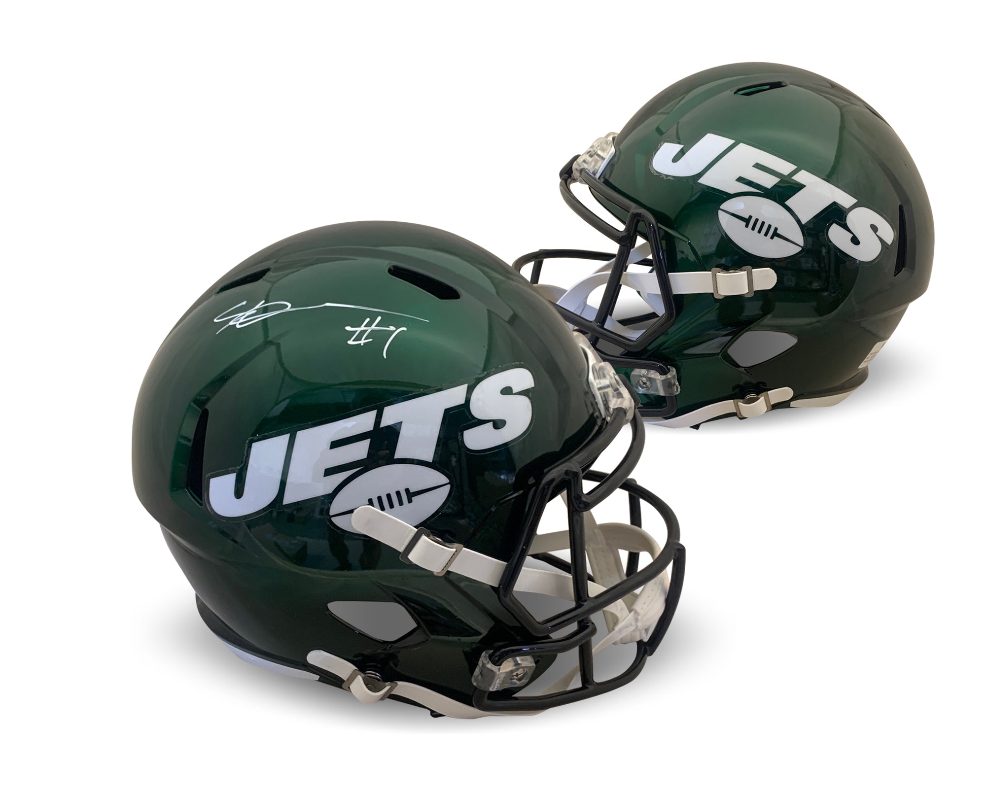 Ahmad Sauce Gardner Autographed New York Jets Signed Football Full Size Replica Helmet Beckett COA-Powers Sports Memorabilia