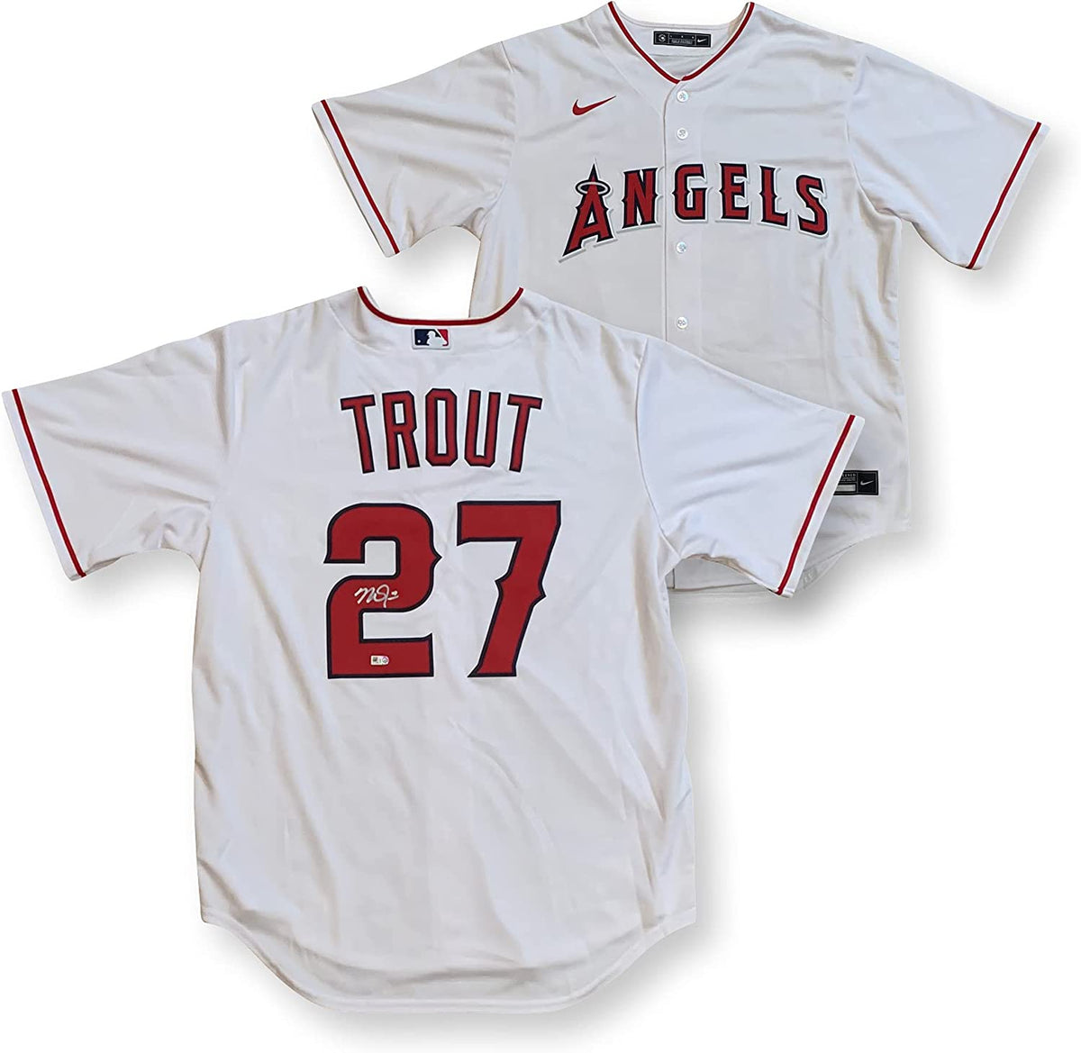 MLAM Mike Trout 2012 Al Roy Autographed Red Authentic Angels Jersey