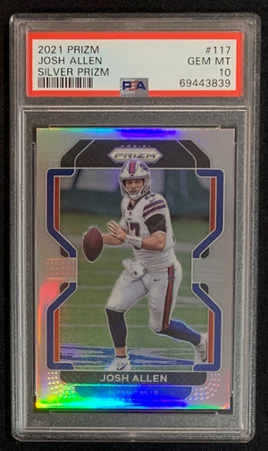 Josh Allen 2021 Panini Silver Prizm Football Card #117 Graded PSA 10-Powers Sports Memorabilia