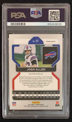 Josh Allen 2021 Panini Silver Prizm Football Card #117 Graded PSA 10-Powers Sports Memorabilia