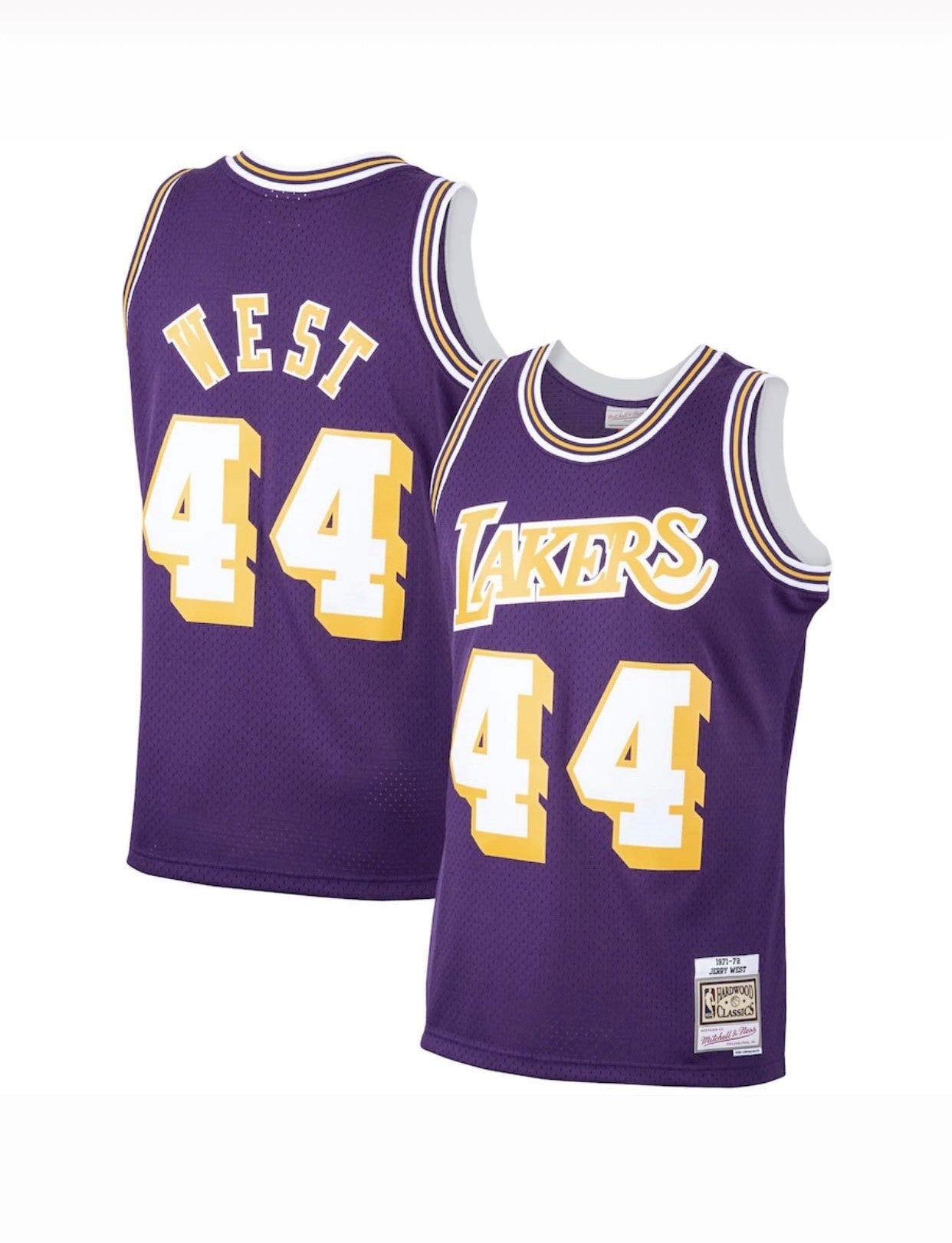 Jerry West Gold Los Angeles Lakers Autographed 1971-72 Mitchell & Ness Hardwood  Classics Replica Jersey