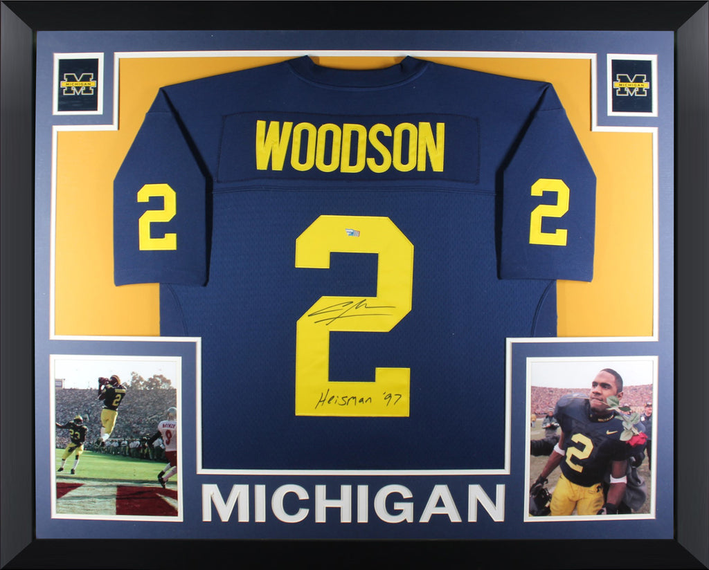 Charles Woodson 1997 Heisman Autographed Michigan Full-Size Football Helmet  BAS